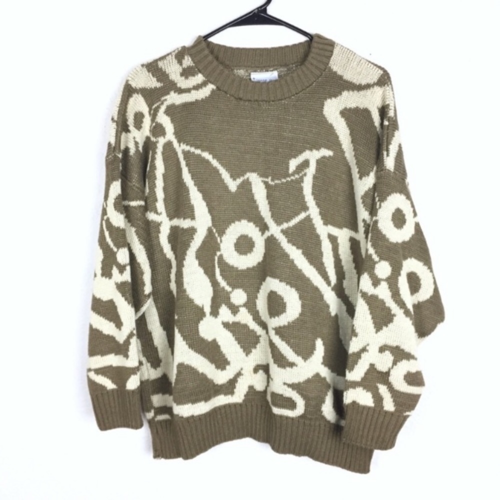 Vintage geometric crewneck sweater size large boxy